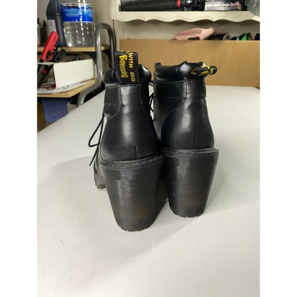 Doc Dr. Martens Averil Women’s Black Leather Heeled Ankle Boots Women's 7 - Picture 4 of 7